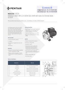 Lenntech NOCCHI SSCX MONOBLOC SINGLE IMPELLER CENTRIFUGAL PUMPS WITH AXIAL SUCTION AND RADIAL