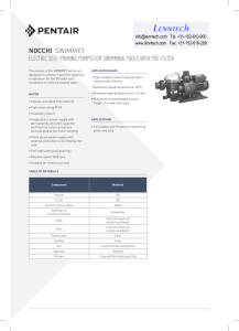 Lenntech NOCCHI SWIMMEY ELECTRIC SELF-PRIMING PUMPS FOR SWIMMING POOLS WITH PRE-FILTER