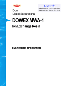 DOWEX MWA-1 Ion Exchange Resin Lenntech Dow