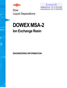 DOWEX MSA-2 Ion Exchange Resin L enntech