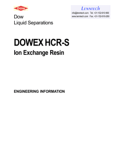 DOWEX HCR-S Ion Exchange Resin L enntech