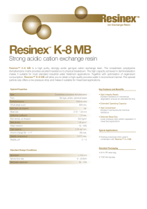 Resinex K-8 MB Strong acidic cation exchange resin ™