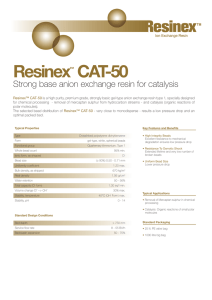 Resinex CAT-50 Strong base anion exchange resin for catalysis ™
