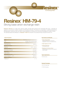 Resinex HM-79-4 Strong base anion exchange resin ™
