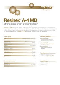 Resinex A-4 MB Strong base anion exchange resin ™
