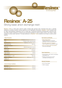Resinex A-25 Strong base anion exchange resin ™