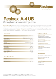 Resinex A-4 UB Strong base anion exchange resin ™