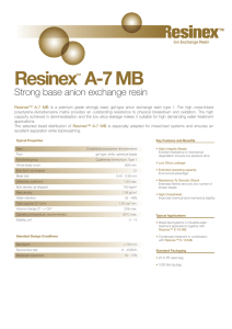 Resinex A-7 MB Strong base anion exchange resin ™