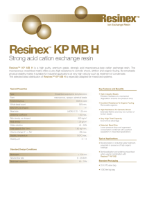 Resinex KP MB H Strong acid cation exchange resin ™