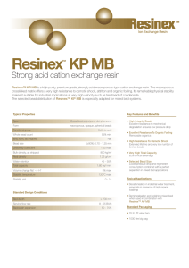 Resinex KP MB Strong acid cation exchange resin ™