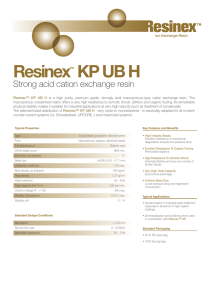 Resinex KP UB H Strong acid cation exchange resin ™