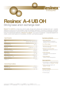 Resinex A-4 UB OH Strong base anion exchange resin ™