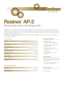 Resinex AP-2 Strong base anion exchange resin ™