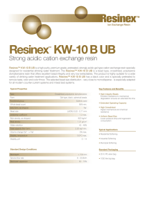 Resinex KW-10 B UB Strong acidic cation exchange resin ™
