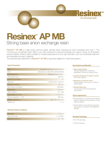 Resinex AP MB Strong base anion exchange resin ™