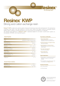 Resinex KWP Strong acid cation exchange resin ™