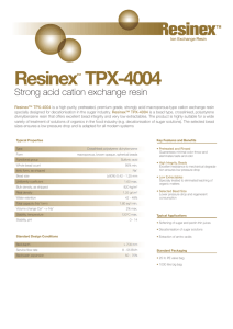 Resinex TPX-4004 Strong acid cation exchange resin ™