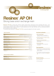 Resinex AP OH Strong base anion exchange resin ™