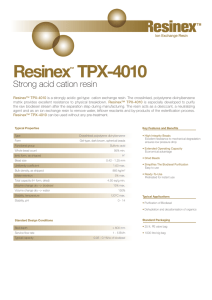 Resinex TPX-4010 Strong acid cation resin ™