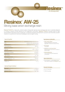 Resinex AW-25 Strong base anion exchange resin ™