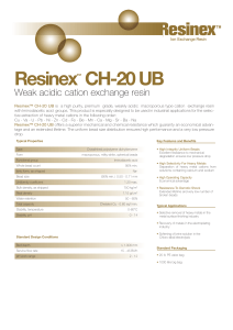Resinex CH-20 UB Weak acidic cation exchange resin ™