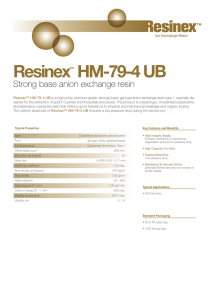 Resinex HM-79-4 UB Strong base anion exchange resin ™