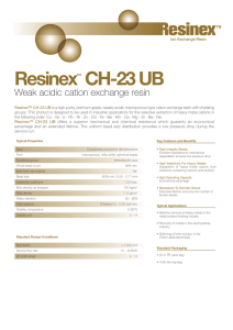 Resinex CH-23 UB Weak acidic cation exchange resin ™