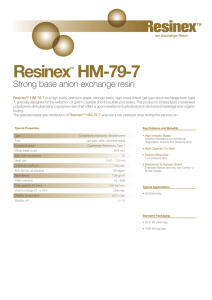 Resinex HM-79-7 Strong base anion exchange resin ™