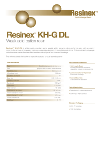 Resinex KH-G DL Weak acid cation resin ™