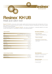 Resinex KH UB Weak acid cation resin ™