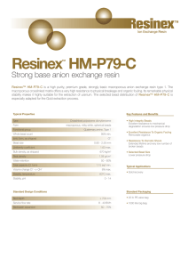 Resinex HM-P79-C Strong base anion exchange resin ™