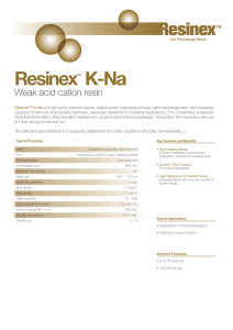 Resinex K-Na Weak acid cation resin ™