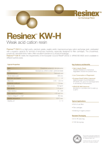 Resinex KW-H Weak acid cation resin ™