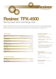 Resinex TPX-4500 Strong base anion exchange resin ™