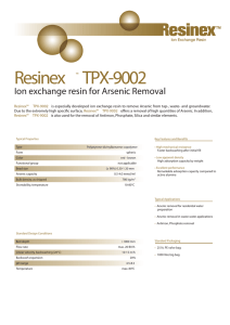 Resinex TPX-9002 Ion exchange resin for Arsenic Removal ™