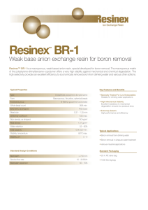 Resinex BR-1 Weak base anion exchange resin for boron removal ™