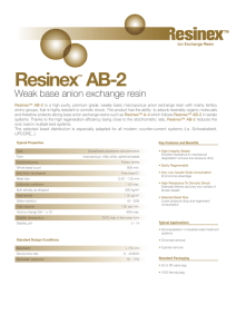 Resinex AB-2 Weak base anion exchange resin ™