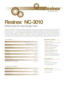 Resinex NC-3010 Mixed bed ion exchange resin ™