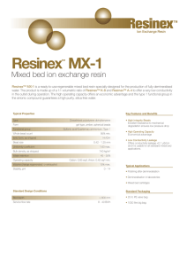 Resinex MX-1 Mixed bed ion exchange resin ™