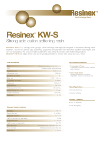 Resinex KW-S Strong acid cation softening resin ™
