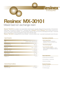Resinex MX-3010 I Mixed bed ion exchange resin ™
