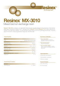 Resinex MX-3010 Mixed bed ion exchange resin ™