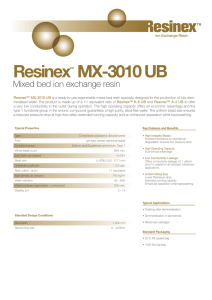 Resinex MX-3010 UB Mixed bed ion exchange resin ™