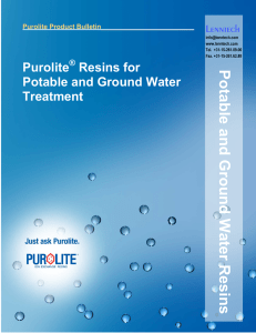 Potable and Ground Water Resins  Purolite Resins for