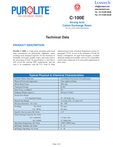 Lenntech C-100E Technical Data PRODUCT DESCRIPTION