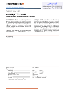 Lenntech  AMBERJET™ 1300 H PRODUCT DATA SHEET