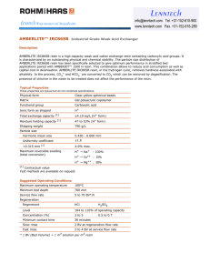 AMBERLITE™ IRC86SB Industrial Grade Weak Acid Exchanger