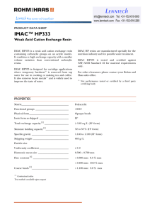 Lenntech  IMAC™ HP333 Weak Acid Cation Exchange Resin