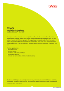 Roofs Installation instructions Models Classic™ C and D