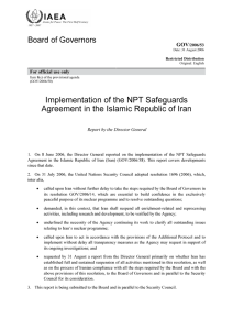 Implementation of the NPT Safeguards Board of Governors